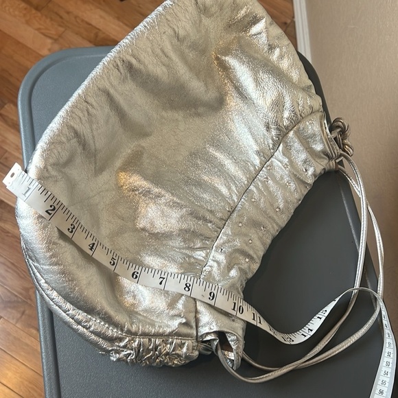 Vintage Rita Diana Mylinka Silver Metallic Crystal Puffer Cinch Shoulder bag - Picture 11 of 14